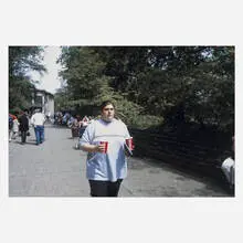 Dan Graham, Woman in Antwerp Zoo (for Texte zur Kunst No. 51), C-print