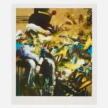 Conor Harrington, A Worm in the Suburban Bud, 2009, screenprint in colors on cotton rag