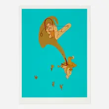 Inka Essenhigh, Flush & Aqua (from the Exit 99 portfolio), 1999, screenprint in colors on 335g Coventry rag