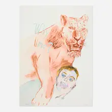 Leon Golub, Why Me? (from the Exit 99 portfolio), 1999, screenprint in colors on Somerset Velvet 330gsm