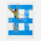 Nancy Spero, Airborne (from the Exit 8 portfolio), 1998, screenprint with collage on Somerset velvet