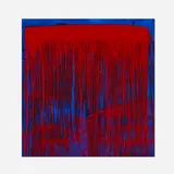 Pat Steir, Red/Blue Berlin Waterfall, 1993, screenprint in colors