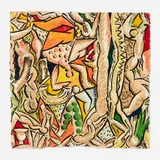 Gronk, The Return of Scholarship, 1998, woodcut in colors on handmade paper