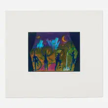 Carlos Almaraz, Moonlight Theater, 1988, etching and aquatint in colors