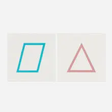 Sol LeWitt, Two Works from the Five Geometric Figures in Five Colors series, 1986, screenprint in colors