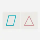 Sol LeWitt, Two Works from the Five Geometric Figures in Five Colors series, 1986, screenprint in colors
