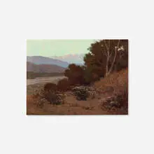 Sunlit Mountains by Elmer Wachtel, oil on canvas, sold Feb 2026