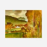 Milford Zornes, Autumn at Arlington Vermont, 1989, watercolor on paper