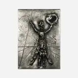 Salvador Dalí, Don Quixote, 1979, silver-plated bas relief
