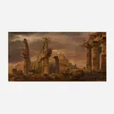 Giovanni Battista Lusieri, Ancient Ruins, watercolor on paper