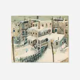 John R. Grabach, Winter Backyards in Irvington, NJ, watercolor on paper