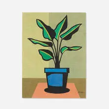 Richard Peter Hoffman, Potted Plant, 1956, gouache and mixed media on paper