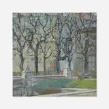 Odo Dobrowolski, La fontaine de l'odévatoire, pastel on paper