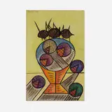 Jose Maria de Servin, Still Life with Ant, mixed media on paper