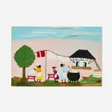 Clementine Hunter, Untitled (Wash Day), c. 1970, oil on board