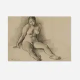 Francisco Zúñiga, Untitled (Seated Nude), 1978, charcoal on paper