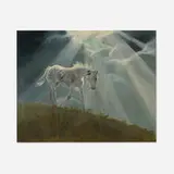 Emilie Touraine, Appaloosa War Horse with Sun Rays, 1970, oil on Masonite