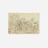 Reginald Marsh, Bathers in the Hudson, 1941, ink on paper