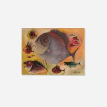 Adolf Dehn, Big One, Little Ones, 1955, watercolor on paper
