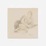 Raphael Soyer, Woman Reclining, 1967, pencil on paper