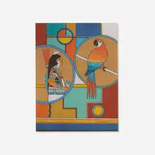 Joe Herrera, Parrot Ceremonial, 1983, acrylic on Masonite