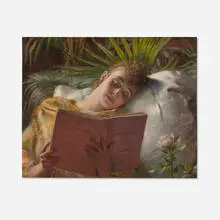 Léon Herbo, Lady Reading, oil on panel