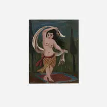 Louis Eilshemius, Nude, oil on board
