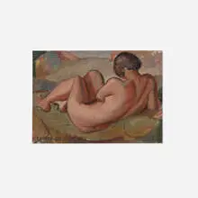 Flora Schofield, Reclining Nude, c. 1930, oil on canvas board