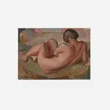 Flora Schofield, Reclining Nude, c. 1930, oil on canvas board