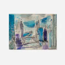 Francis Chapin, Chicago River, c. 1930, watercolor on paper