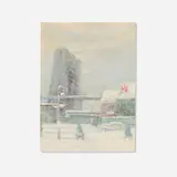 Johann Berthelsen, Brooklyn Bridge, Gospel Mission, New York, 1945, oil on canvas board