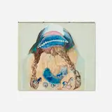 Avigail Moss, Isabel's Braids as if She Had Grown Them Out and Dyed Them Brown, 2003, mixed media on Masonite