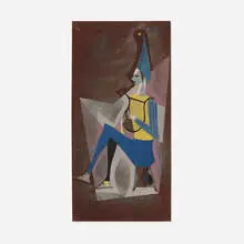 William McBride Jr., Musician, c. 1950, oil on wood panel