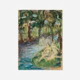 Arthur Bowen Davies, Untitled (Bathers by a River), 1921, watercolor on paper
