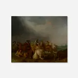 Palamedes Palamedesz., Cavalry charge, oil on metal