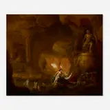 Abraham van Cuylenborch, Diana and her nymphs in a grotto, 1644, oil on panel