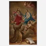 Juan Correa, Allegory of the Franciscan Order (St. Francis Offering Souls to Jesus through Mary), oil on canvas