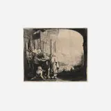 Rembrandt Harmensz van Rijn, Peter and John Healing the Cripple at the Gate of the Temple, 1659, etching and drypoint on Arches MBM