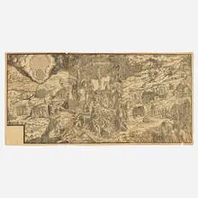 The Crucifixion and other Scenes from the Passion of Christ by Domenico Beccafumi, woodcut on three sheets, sold Dec 2025