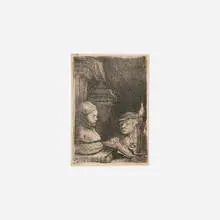 Man Drawing from a Cast by Rembrandt Harmensz van Rijn, c. 1641, etching, sold Dec 2025