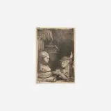 Rembrandt Harmensz van Rijn, Man Drawing from a Cast, c. 1641, etching