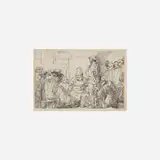 Rembrandt Harmensz van Rijn, Christ Seated Disputing with the Doctors, 1654, etching on laid paper