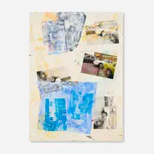 Leo Gabin, Barely Talking Coupon, 2013, lacquer, spray paint, acrylic and screenprint in colors on canvas