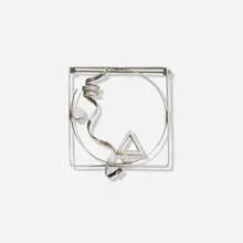 Fletcher Benton, Abstract Scatter pin, 1986, sterling silver