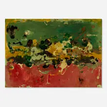 Henry Botkin, Horizon in Green, oil on board