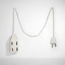 Al Freeman, Soft Extension Cord (White), 2018, pleather and polyester
