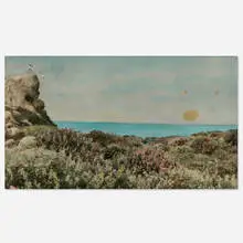 Kim Dingle, Girls with Wild Flowers, 1996, oil on found photograph