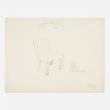 Robert Morris, Copper Chair, 1972, graphite on paper