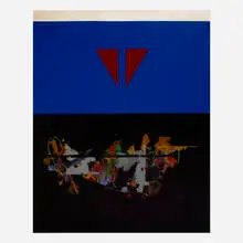 Sidney Gross, Early Bardo - Blue Field, 1968, oil on canvas