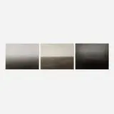 Hiroshi Sugimoto, Three works from the Time Exposed portfolio, offset lithograph on Mitsubishi Real Art Both Sides and mounted to Peach Kent